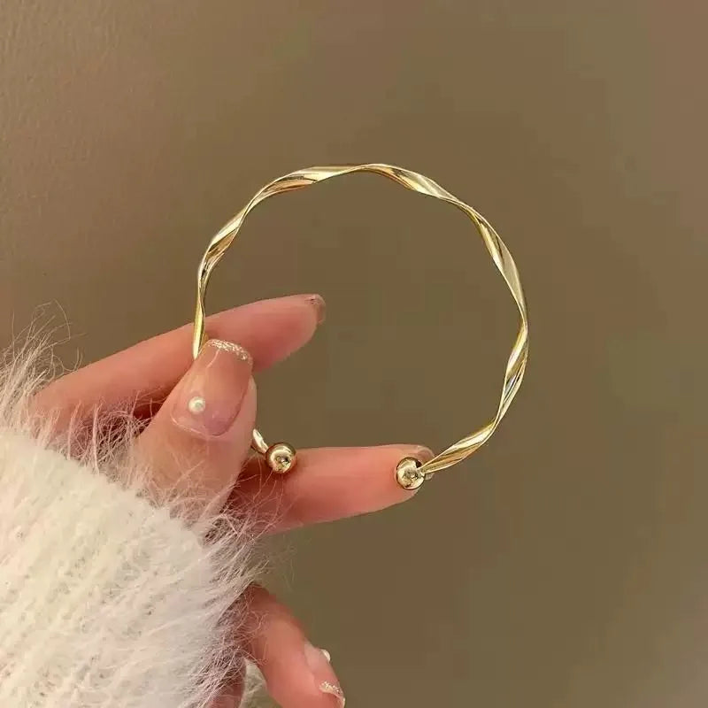 Minimalistyczna bransoletka geometryczna, regulowana, vintage