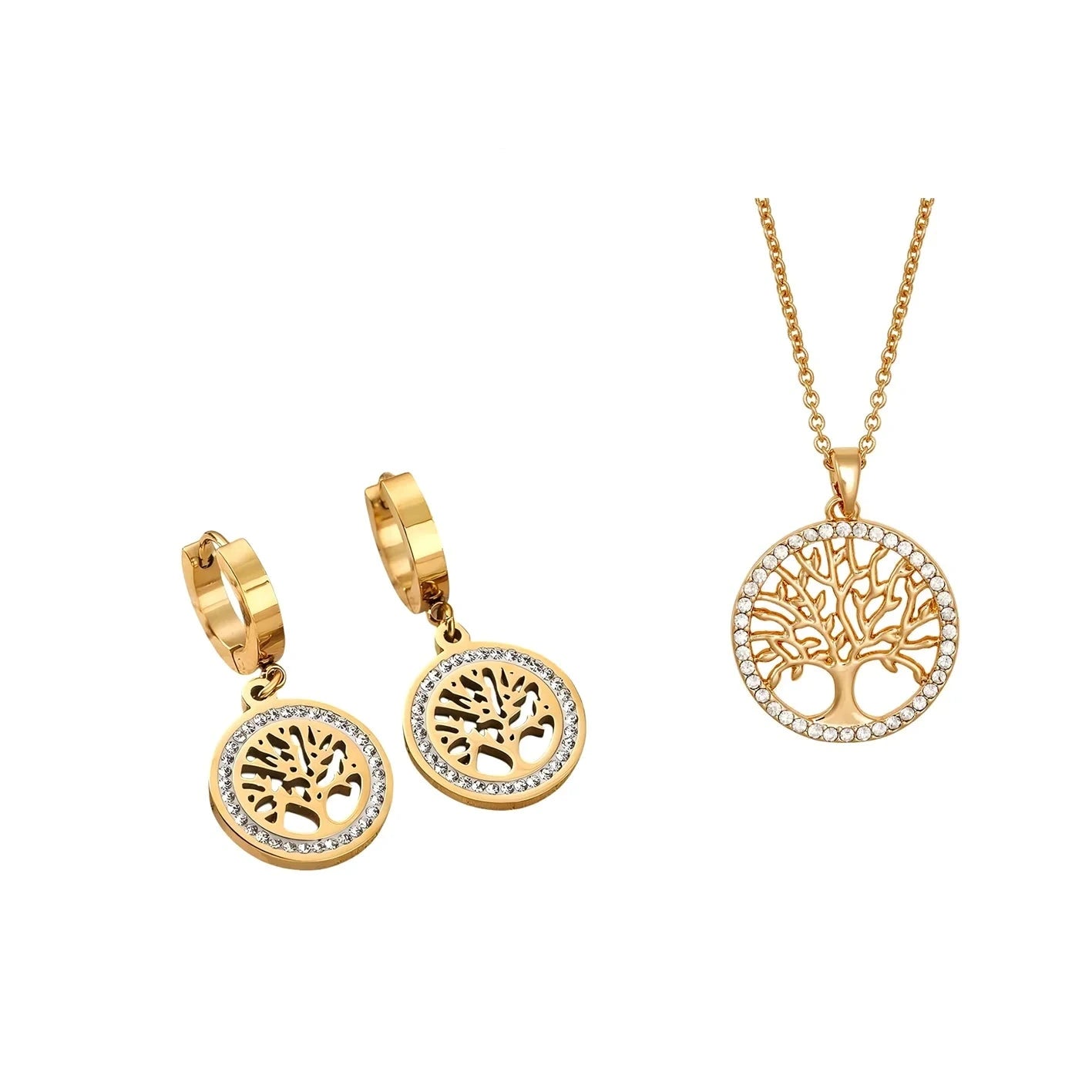 Naszyjnik z wisiorkiem Drzewo Życia – stal nierdzewna 316L pozłacana 18K, unisex, elegancki i symboliczny