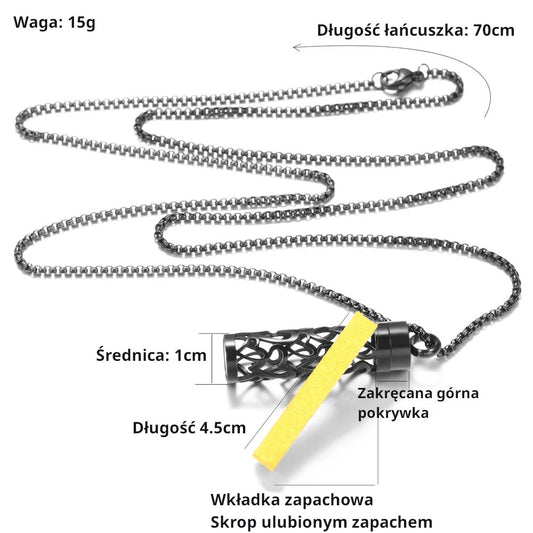 Czarny naszyjnik aromaterapeutyczny