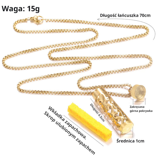 Złoty naszyjnik aromaterapeutyczny