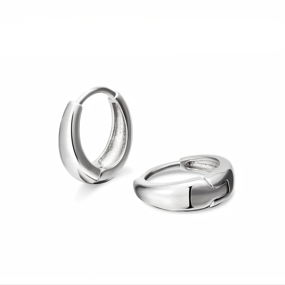 Minimalistyczne kolczyki kółka huggie ze stali nierdzewnej – złote i srebrne, unisex punk