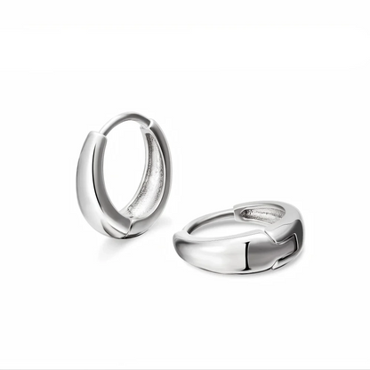 Minimalistyczne kolczyki kółka huggie ze stali nierdzewnej – złote i srebrne, unisex punk