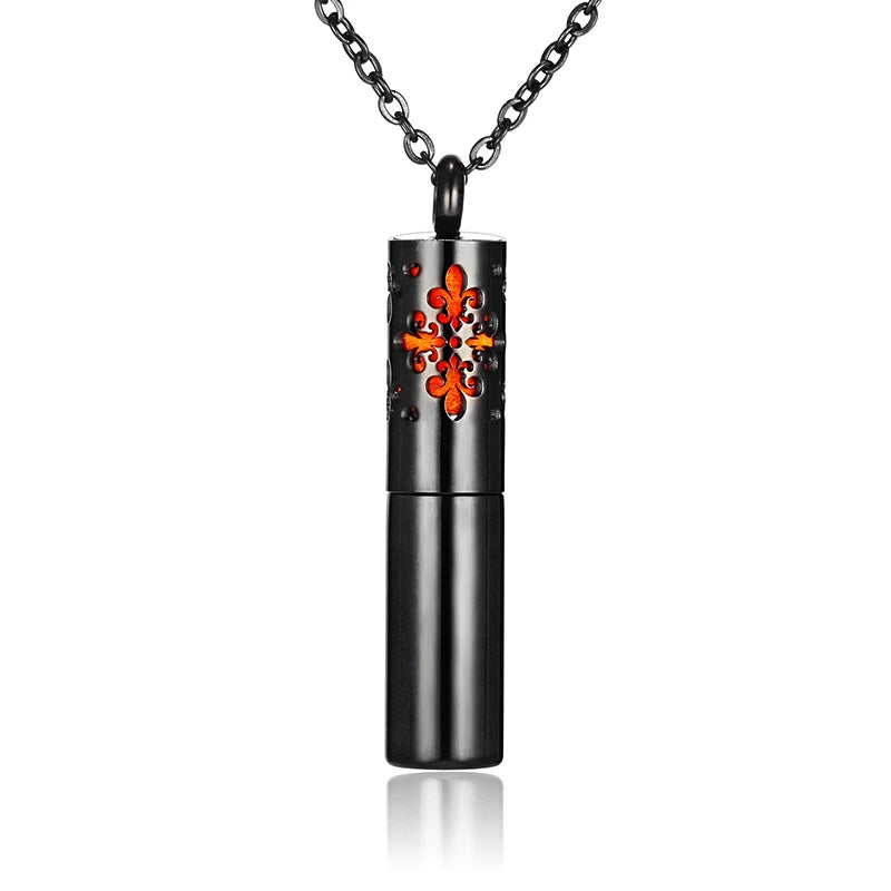 Naszyjnik aromaterapeutyczny elegancki, czarna stal