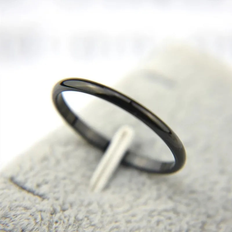 Pierścionek stalowy 2mm, cienki, gładki, minimalistyczny
