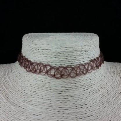 Naszyjnik choker, elastyczny czarny tatuaż