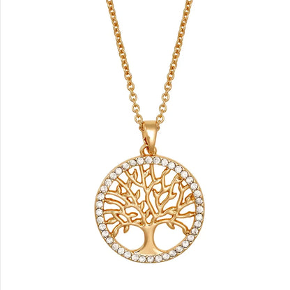 Naszyjnik z wisiorkiem Drzewo Życia – stal nierdzewna 316L pozłacana 18K, unisex, elegancki i symboliczny