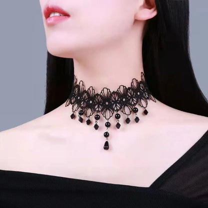 Naszyjnik choker, elastyczny czarny tatuaż