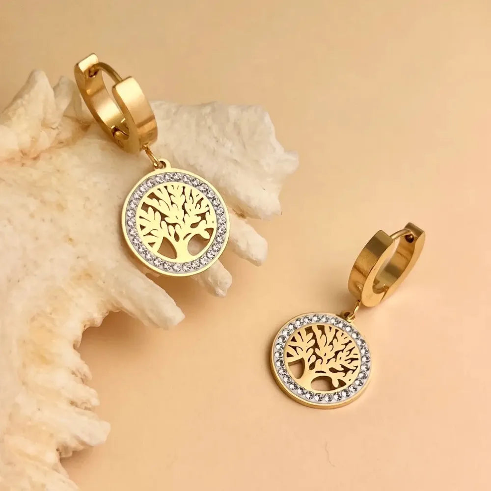 Naszyjnik z wisiorkiem Drzewo Życia – stal nierdzewna 316L pozłacana 18K, unisex, elegancki i symboliczny