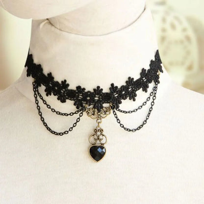 Naszyjnik choker, elastyczny czarny tatuaż