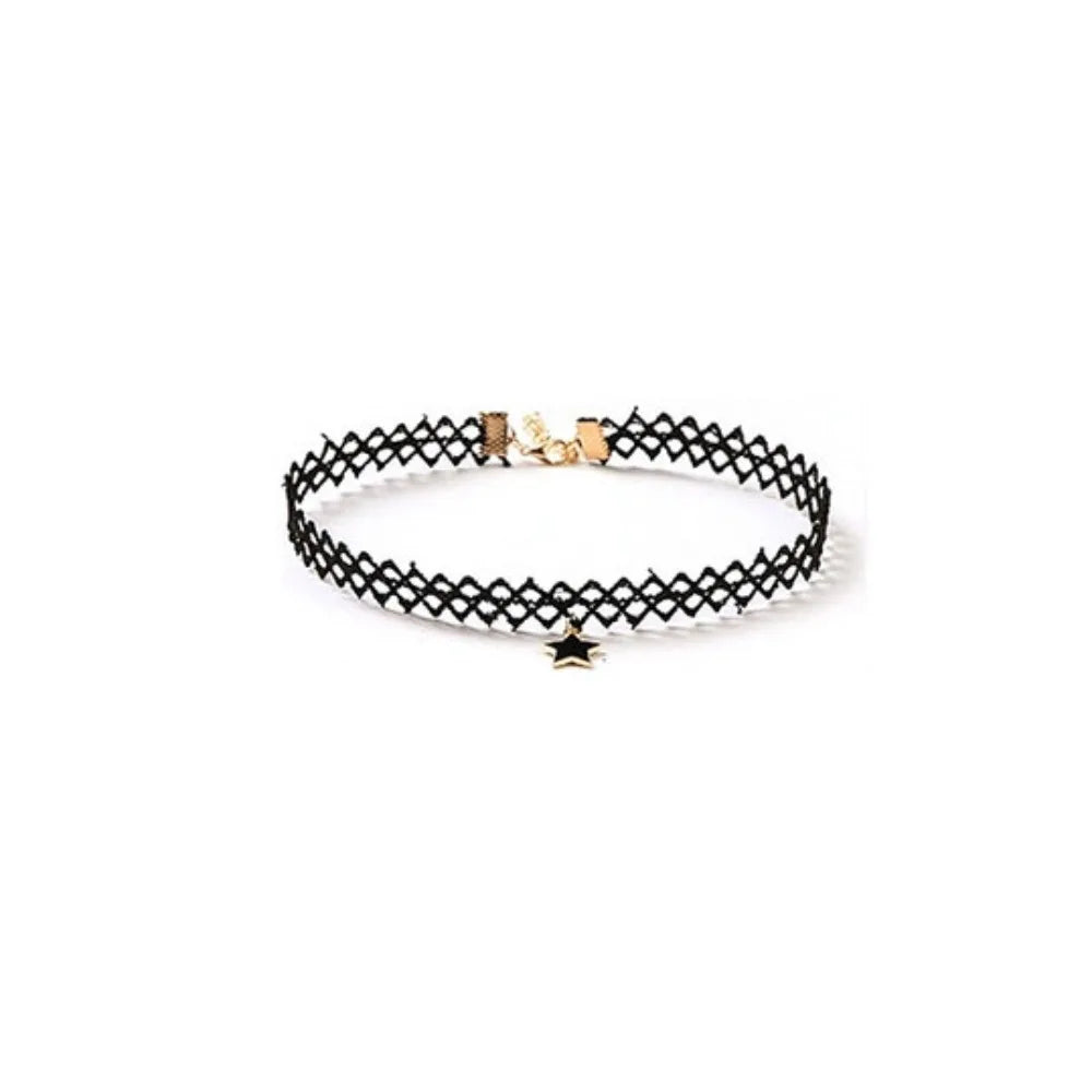 Naszyjnik choker, elastyczny czarny tatuaż