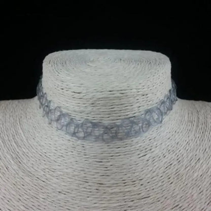 Naszyjnik choker, elastyczny czarny tatuaż