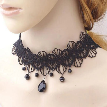 Naszyjnik choker, elastyczny czarny tatuaż