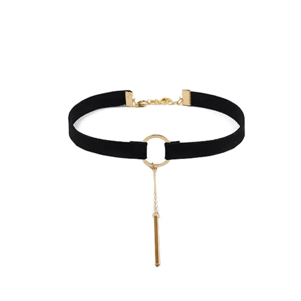 Naszyjnik choker, elastyczny czarny tatuaż
