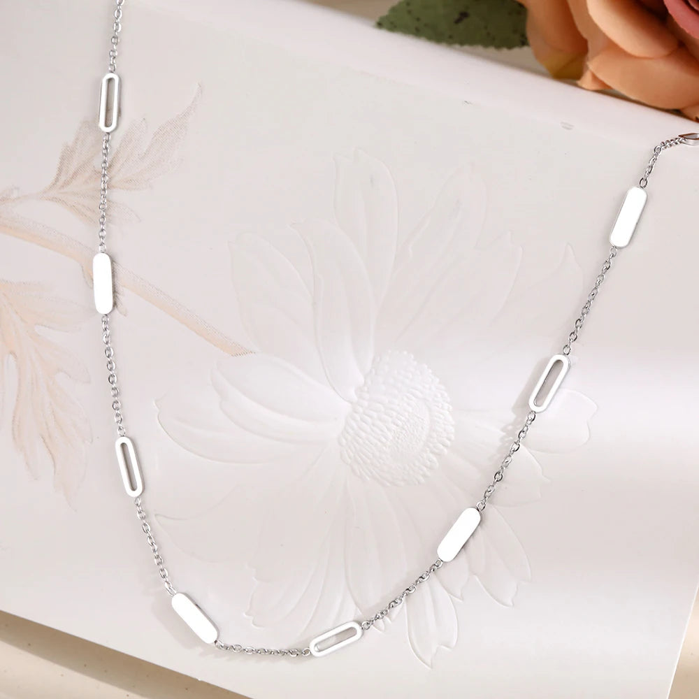 Geometryczny naszyjnik ze stali nierdzewnej