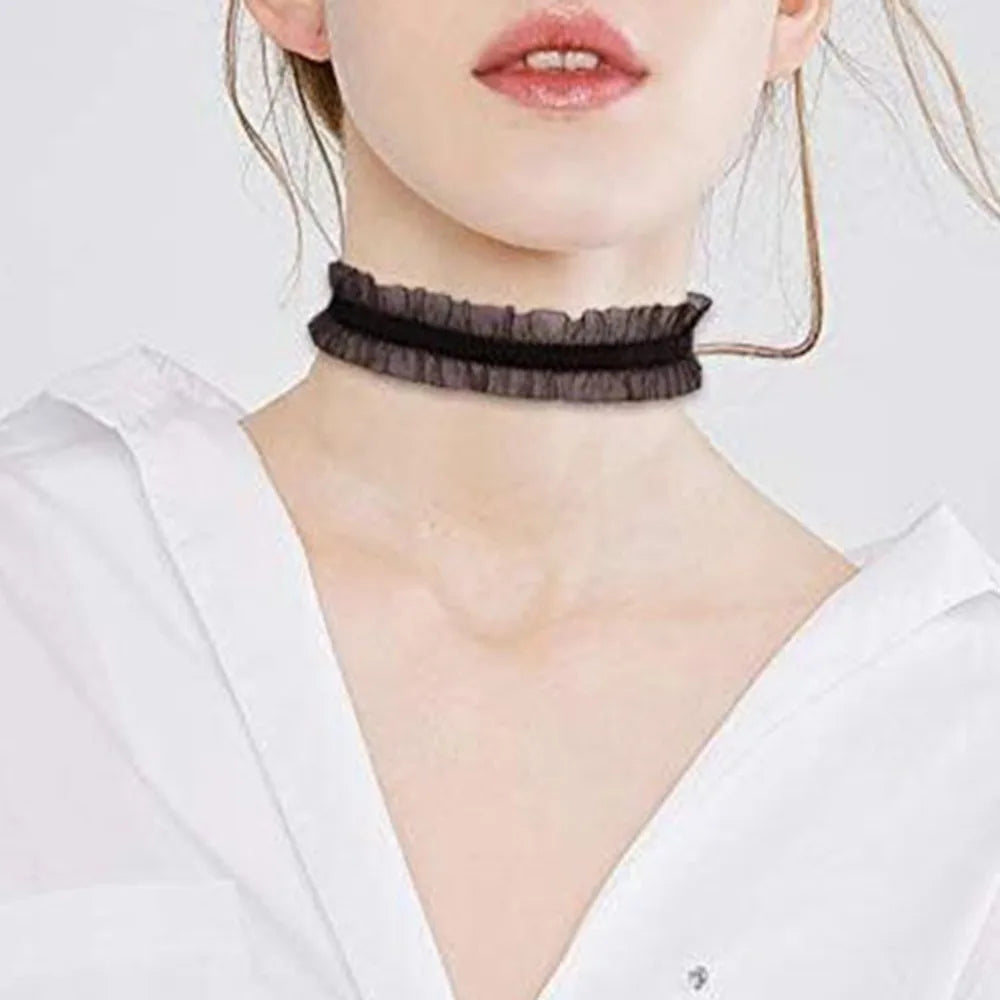 Naszyjnik choker, elastyczny czarny tatuaż