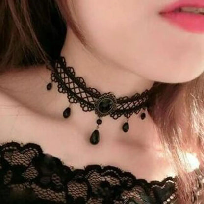 Naszyjnik choker, elastyczny czarny tatuaż