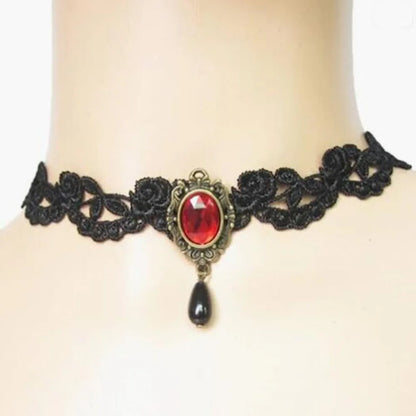 Naszyjnik choker, elastyczny czarny tatuaż