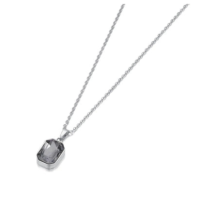 Naszyjnik ze stali nierdzewnej z geometrycznym kryształem – elegancki pozłacany wisiorek dla kobiet