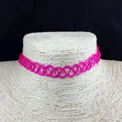 Naszyjnik choker, elastyczny czarny tatuaż