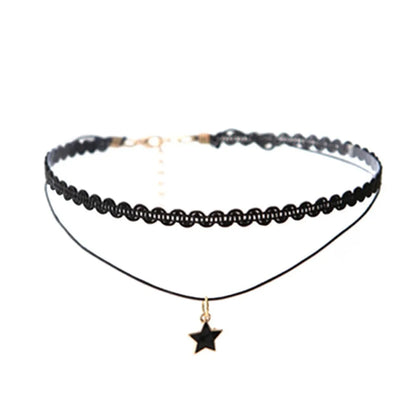 Naszyjnik choker, elastyczny czarny tatuaż