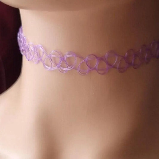 Naszyjnik choker, elastyczny czarny tatuaż
